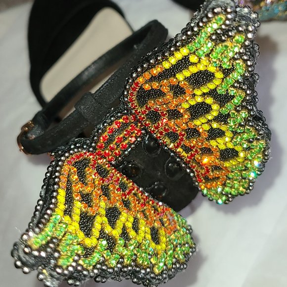 Sophia Webster Rainbow Evangeline Rhinestone Crystal Angel Wing Sandal Sz 40 - Picture 12 of 16